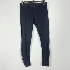 Madewell Ponte‎ Knit Pants Black Stretchy Zip Ankle